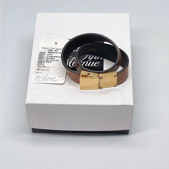 Celine Leather Double Strap Bracelet size M - Picture 2 of 8